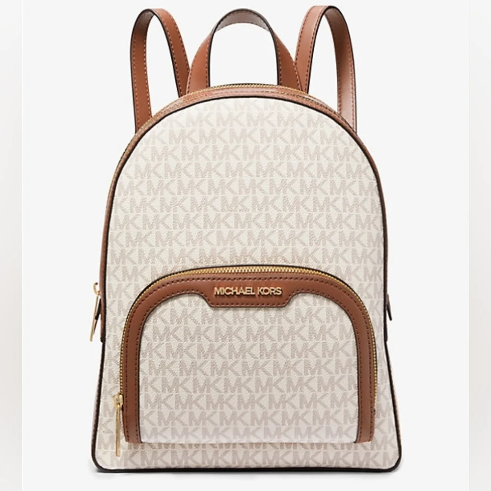 NWT Michael Kors Jaycee Medium Logo Backpack In VANILLA
